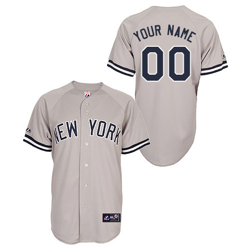 Customized Youth MLB jersey-New York Yankees Authentic Road Gray Baseball Jersey - Click Image to Close